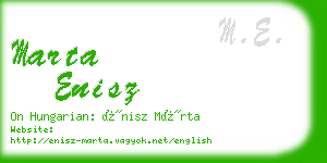 marta enisz business card